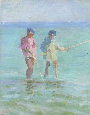 Дворников Тит Яковлевич. ­У моря. Рыбаки. Этюд